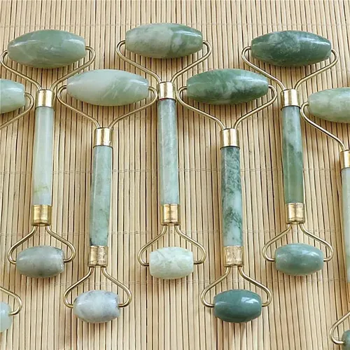 Rodillo De Jade Natural Masajeador Facial Y Antiarrugas
