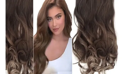 Cortina De Pelo Igual Natural Colagenada Rubio Oscuro Ceniza