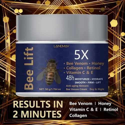 Crema Facial Antiarrugas Intensiva Con 5x Colágeno Y Retinol