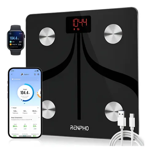 Báscula Inteligente Renpho Digital 180 Kg Usb-c 13 Medidas