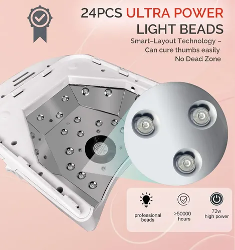 Lámpara Uv Led Inalámbrica Blanca Profesional Para Uñas
