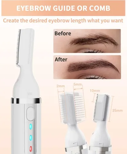 Depiladora Eléctrica Cejas Recargable Con Luz Led