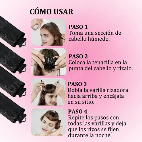 Set 9 Rizador De Cabello Rizos Sin Calor,rulos Para Cabello