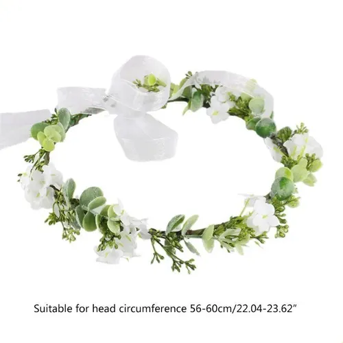 Corona De Flores For El Pelo, Corona Floral Con Cinta Para