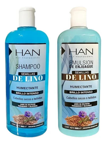 Han Shampoo + Enjuague Semillas De Lino Brillo X 500 Ml
