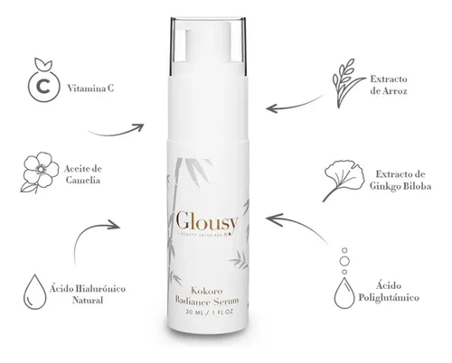 Sérum Glousy Skincare Kokoro Radiance Vitamina C y Ácido Hialurónico 30ml