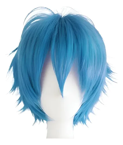 Peluca Azul Claro For Hombre Cos Short Hair