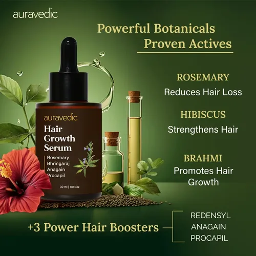 Sérum Para El Crecimiento Del Cabello Auravedic 30 Ml Redens