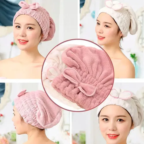 Toalla Gorra Pelo Turbante Cofia Secado Rápido Microfibra
