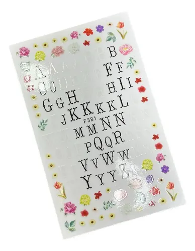 Stickers Autoadhesivos Para Uñas – Letras Números – Nail Art