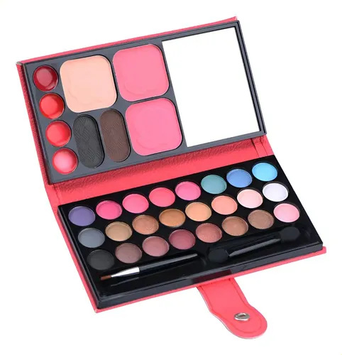 Set De Maquillaje Con Sombra De Ojos En Polvo, Rubor Y Lápiz