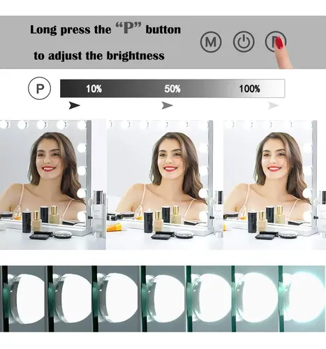 Espejo De Tocador Lifthome Para Maquillaje Con Luces, Aument