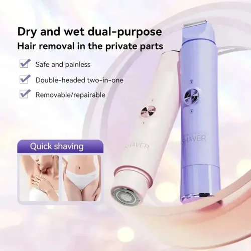 Afeitadora Eléctrica De Doble Cabezal Para Mujer, Dispositiv Purple