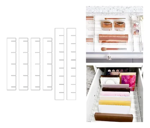 Set De 6 Divisorias Para Gaveta De Maquiagem Branco