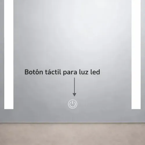 Espejo Rectangular Luz Led Tactil Decorativo 60×80 Regulable