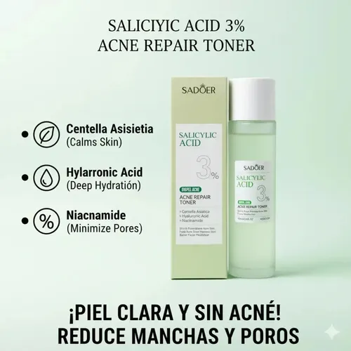 Loción Antiacné Sadoer Ácido Salicílico 3% Centella Asiática 100ml