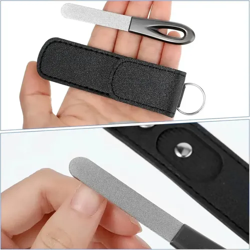 Lima De Uñas De Metal Con Estuche, Paquete De 2