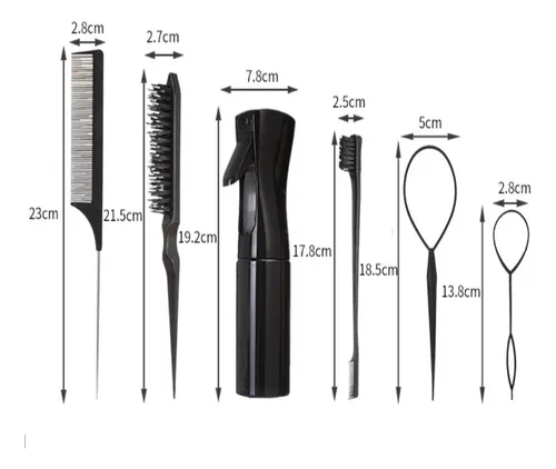Set 6 Piezas Peines Y Cepillos Para Peinado Profesional