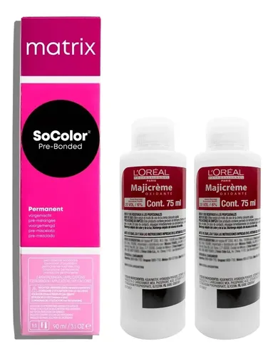 Tintura Socolor Beauty X90grs Matrix + 2 Oxidantes De 4n (4.0) Castaño Medio Natural