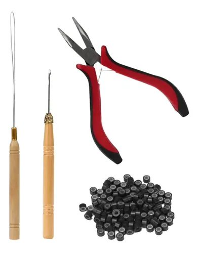Agujas Para Extensiones De Cabello, 4 Unidades, Alicates Par