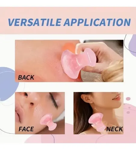 Herramienta Gua Sha En Forma De Hongo De Cuarzo Rosa Natural