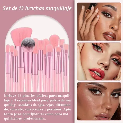 Set 13 Pinceles De Maquillaje Con Estuche