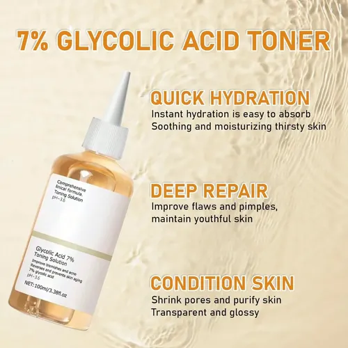 Tónico Facial Ácido Glicólico 7% Exfoliante 100 Ml Todo Tipo De Piel Día/noche