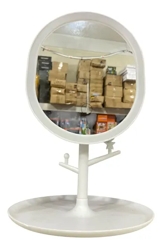 Espejo Ovalado De Mesa Con Luz Led