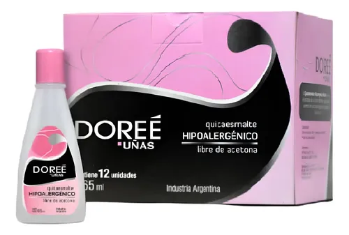 Quitaesmalte Doreé Hipoalergenico X 65ml Pack X 12 Unidades