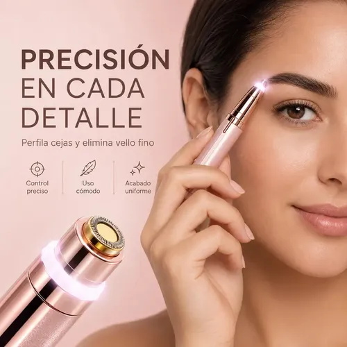 Depilador Mini Electrico 2 En 1 Vello Facial Y Cejas Rosa