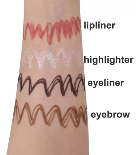 Bolígrafo Lapiz De Maquillaje 4 En 1 Cejas Ojos Labios