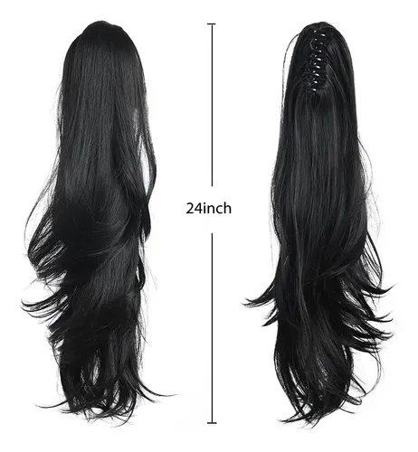 Extensión De Cola De Caballo Hspjhtm, Cabello Sintético Negr
