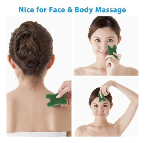 Juego De Herramientas De Masaje Jade Gua Sha De 7 &su