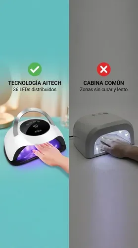 Cabina Uñas Lampara Uv Led 120w 36 Luces Profesional Secado