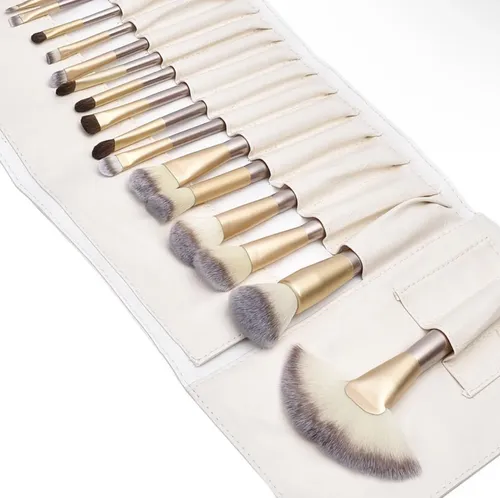 Set 24 Brochas Maquillaje Premium Naturales Y Sintéticas