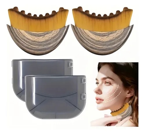 Cepillo Corporal Linfático Exfoliante Jawline Sculpting, Paq Marrón