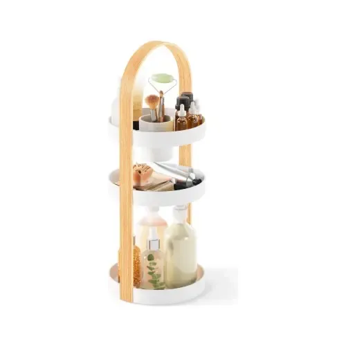 Organizador De Maquillaje Umbra Bellwood 3 Niveles Color Madera