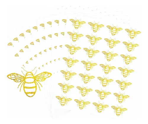 280 Pegatinas Decorativas Foil Golden De Abejas