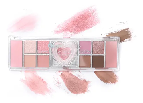 Paleta Sombras Ojos Skora Glow Vibes 12 Colores Iluminador