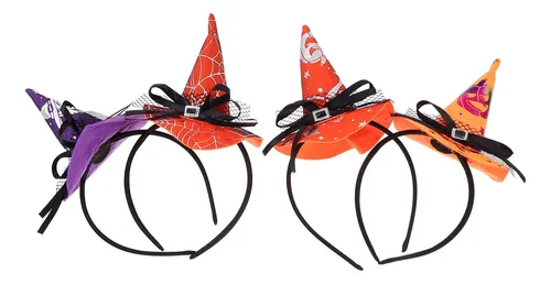 Halloween Witch Hat Hair Hoops For Festival Party 4pcs Set