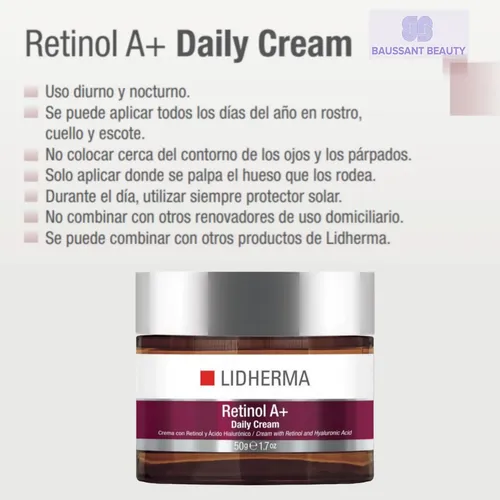 Retinol A+ Daily Cream 50g Con Ácido Hialurónico Lidherma