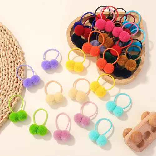 Hair Accessories Choicbaby 40pcs Pom Ball Elastic Hair Ties