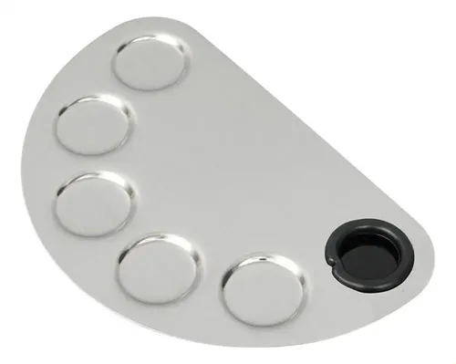 ~ 5 Paleta De Mezcla Maquillaje Metal Con Pozos E