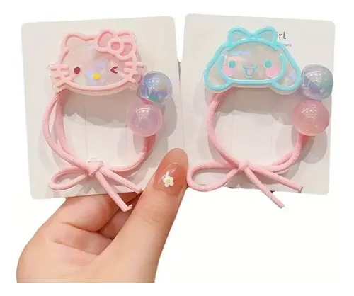 Set De 4 Coleteros Sanrio, Elásticos Y Suaves Para El Cabell