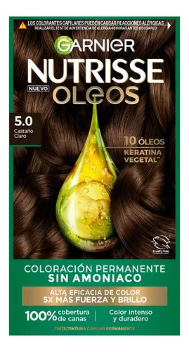 Kit De Tintura Permanente Garnier Nutrisse 5.0 Castaño Claro