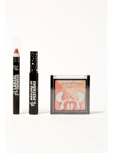 Disney Minnie Combo 3 Labial Cremoso+rubor+máscara Original
