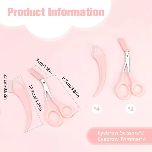 Set De 6 Piezas Tijeras Y Recortadores De Cejas Jawfait