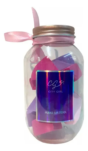Kit Esponjas Para Maquillaje Set X 12 Unidades En Frasco
