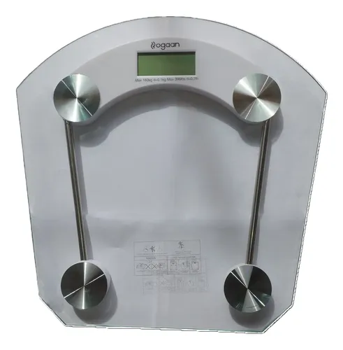 Balanza Digital De Baño Vidrio Y Metal Transparente 180 Kg