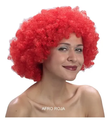 Pack 5 Peluca Afro Payaso Rulos Cotillon Fiesta Colores